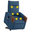 vidaXL Fauteuil inclinable de massage électrique bleu tissu