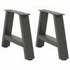 vidaXL Pieds de table basse en forme de A 2 pi&egrave;ces Anthracite 30 x (30-31) cm Acier