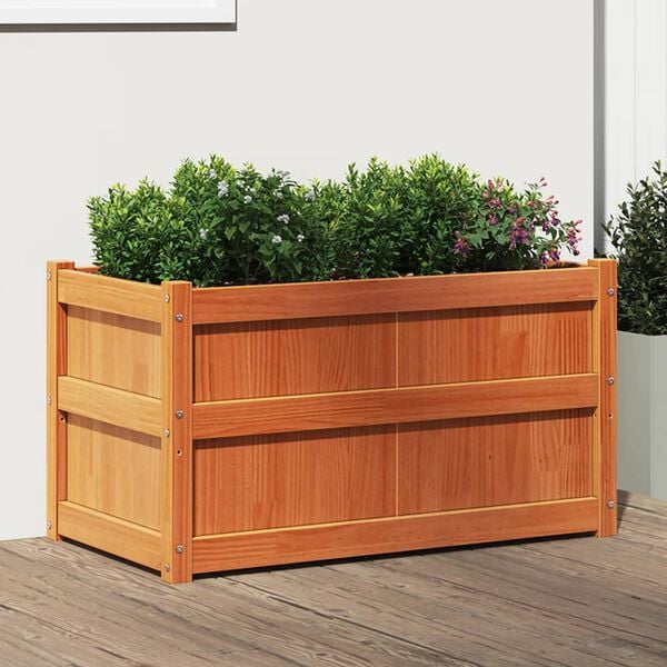 vidaXL Jardini&egrave;re cire marron 90x50x50 cm bois de pin massif