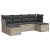 vidaXL Salon de jardin 6 pcs avec coussins gris clair r&eacute;sine tress&eacute;e