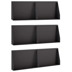 vidaXL Mur de sout&egrave;nement 6 pc 60 x 12 x 50 cm Acier Noir