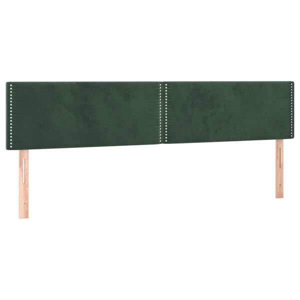 vidaXL T&ecirc;te de lit &agrave; LED Vert fonc&eacute; 160x5x78/88 cm Velours