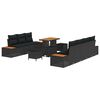 vidaXL Ensemble de canap&eacute; de jardin 10 pc 9-Nombre de places Noir