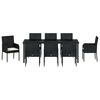 vidaXL Ensemble de salle &agrave; manger pour jardin 9 pcs Noir polyrotin