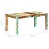 vidaXL Table de salle &agrave; manger Bois de r&eacute;cup&eacute;ration solide 180x90x76cm