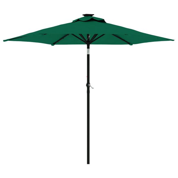 vidaXL Parasol de jardin avec m&acirc;t en acier vert 225x225x212 cm