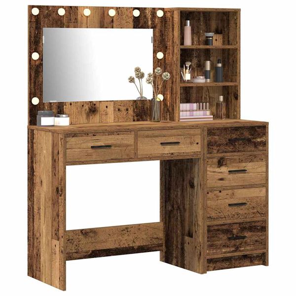 vidaXL Table de Toilette Marron 78.5 x 41 x 135 cm Bois d'ing&eacute;nierie