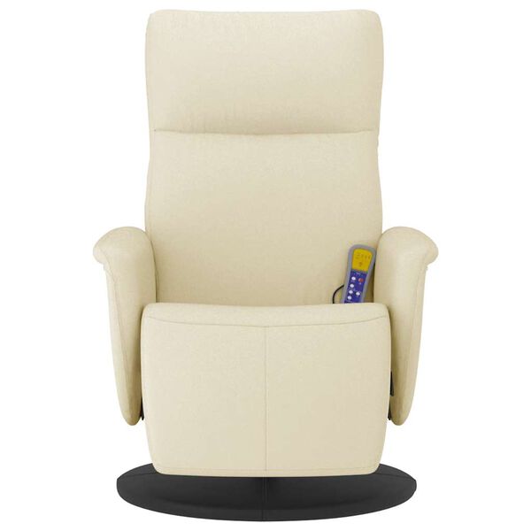 vidaXL Fauteuil inclinable de massage et repose-pieds cr&egrave;me similicuir