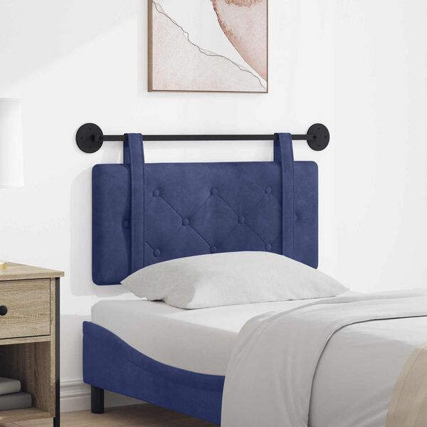 vidaXL T&ecirc;te de lit suspendue Bleu police 90 x 55 x 5 cm Velours