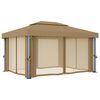 vidaXL Tonnelle avec rideau 4x3 m Taupe Aluminium