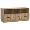 vidaXL Meuble TV 102 x 34,5 x 47 cm Ch&ecirc;ne artisanal Bois d'ing&eacute;nierie