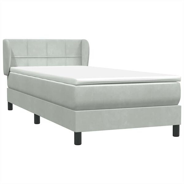 vidaXL Sommier &agrave; lattes de lit et matelas gris clair 80x220 cm velours