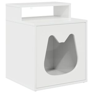 vidaXL Maison pour chat Blanc Brillant 42,5 x 40 x 53,5 cm