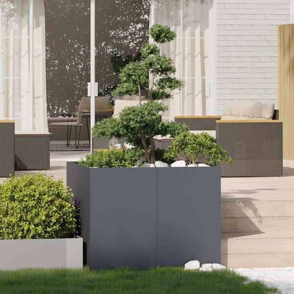 vidaXL Jardini&egrave;re anthracite 100x100x80 cm acier