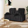 vidaXL Fauteuil de massage inclinable et porte-gobelets 2 places noir