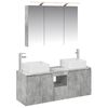 vidaXL Ensemble d'armoire de salle de bain 4 pc Gris b&eacute;ton
