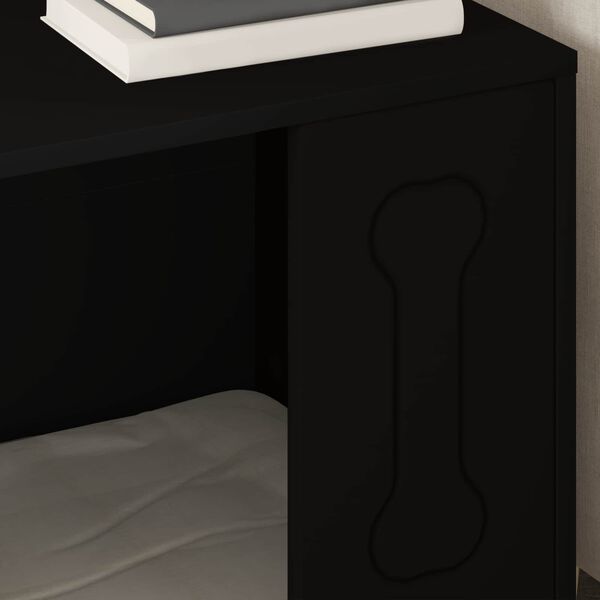 vidaXL Maison pour Chiens Noir 44 x 42 x 49 cm Bois d'ing&eacute;nierie