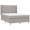 vidaXL Sommier &agrave; lattes de lit avec matelas Gris clair 140x200cm Tissu
