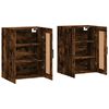 vidaXL Armoires murales 2 pcs ch&ecirc;ne fum&eacute; bois d'ing&eacute;nierie