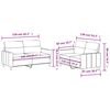 vidaXL Ensemble de canap&eacute;s 2 pcs avec coussins Gris fonc&eacute; Tissu