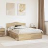 vidaXL Cadre de lit Sonoma 140 x 190 cm Bois de pin massif