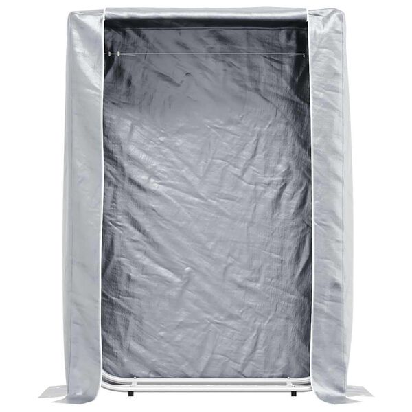 vidaXL Portant de bois de chauffage et housse de pluie acier galvanis&eacute;