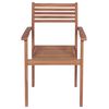 vidaXL Chaises de jardin lot de 2 et coussins rouge Bois teck massif