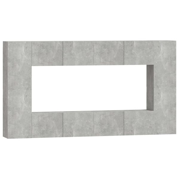 vidaXL Ensemble de meubles TV 8 pcs Gris b&eacute;ton Bois d'ing&eacute;nierie