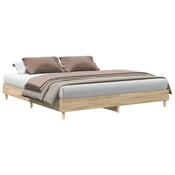 vidaXL Cadre de lit sans matelas ch&ecirc;ne sonoma 200x200 cm