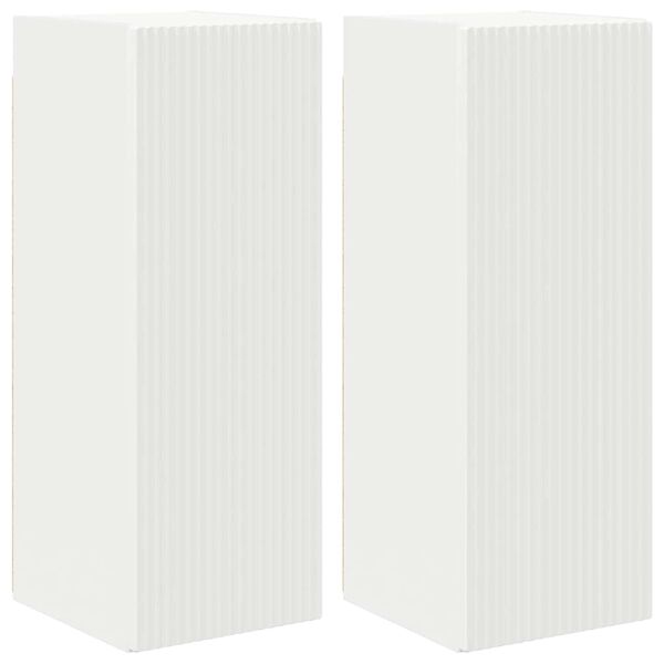 vidaXL Meuble TV mural 2 pcs Blanc 30 x 31 x 80 cm Bois d'ing&eacute;nierie