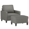 vidaXL Fauteuil avec repose-pied Gris fonc&eacute; 60 cm Tissu