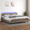vidaXL Sommier &agrave; lattes de lit et matelas et LED Taupe 200x200cm Tissu