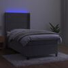 vidaXL Sommier &agrave; lattes de lit matelas LED Gris clair 90x190cm Velours
