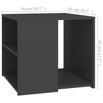 vidaXL Table d'appoint Gris 50x50x45 cm Aggloméré