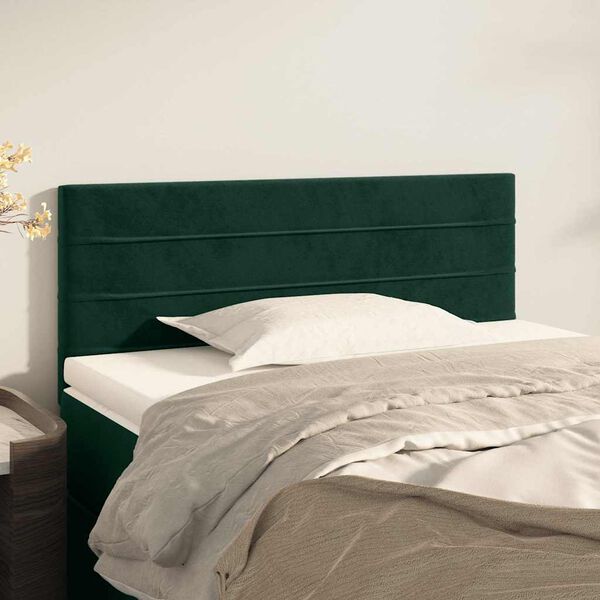 vidaXL T&ecirc;te de lit Vert fonc&eacute; 80x5x78/88 cm Velours