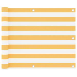 vidaXL &Eacute;cran de balcon Blanc et jaune 75x300 cm Tissu Oxford
