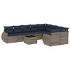 vidaXL Ensemble de canap&eacute; de jardin 10 pcs avec coussins gris r&eacute;sine tress&eacute;e
