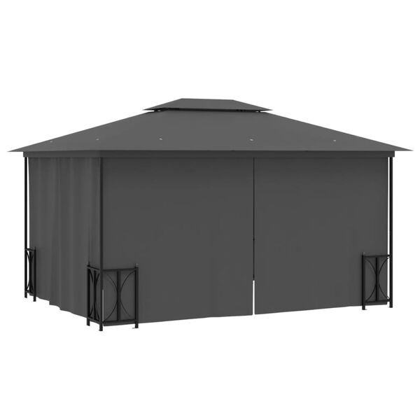 vidaXL Tonnelle avec parois et toit double 3x4 m Anthracite