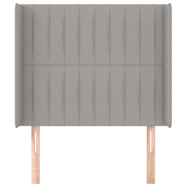 vidaXL T&ecirc;te de lit avec oreilles Gris clair 103x16x118/128 cm Tissu