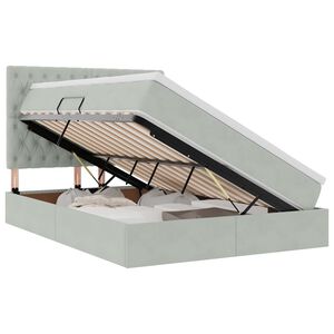 vidaXL Lit avec rangement et matelas Gris clair 140 x 200 cm Velours