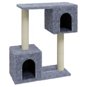 vidaXL Arbre &agrave; chat avec griffoirs en sisal Gris clair 60 cm