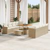 vidaXL Ensemble de canap&eacute; de jardin 12 pcs Beige polyrotin