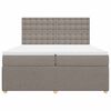 vidaXL Sommier &agrave; lattes de lit avec matelas Taupe 200x200 cm Tissu