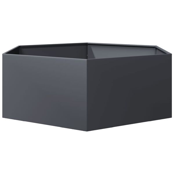 vidaXL Jardinière anthracite hexagone 138x120x45 cm acier