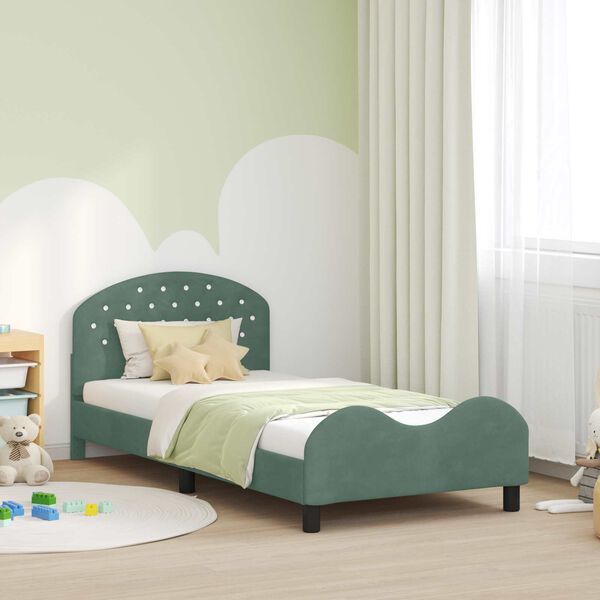 vidaXL Cadre de lit pour enfants avec t&ecirc;te de lit Vert Mer 80 x 200 cm