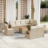 vidaXL Salon de jardin avec coussins 9 pcs beige r&eacute;sine tress&eacute;e