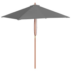 vidaXL Parasol d'ext&eacute;rieur avec m&acirc;t en bois 150x200 cm anthracite