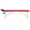 vidaXL Table de massage pliable 3 zones Aluminium Noir et rouge