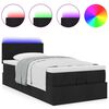 vidaXL Lit ottoman avec matelas et LED noir 80x200cm tissu