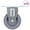 vidaXL 12 pcs Roulettes fixes 75 mm